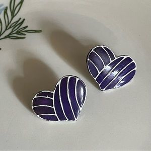 80s/90s Purple Heart Post Earrings